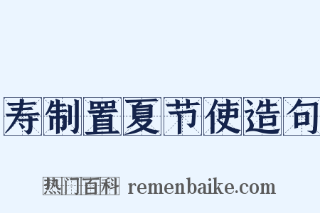 寿制置夏节使造句是什么意思的图片